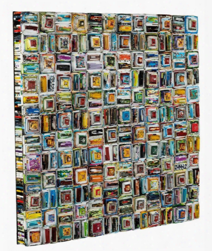 40755 Zamia Wall Hanging In Textured Recycled Newspaper