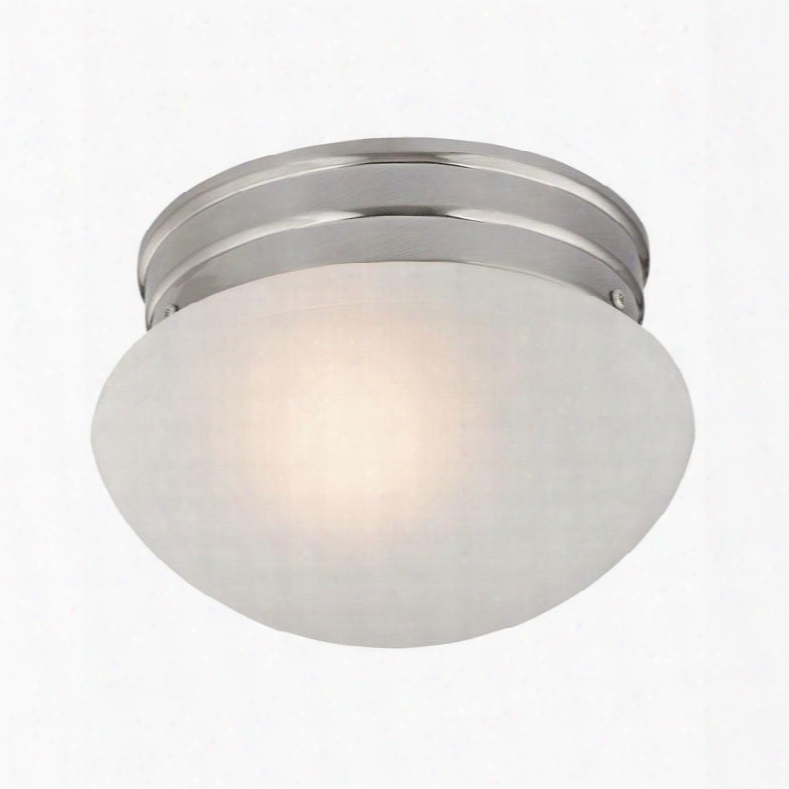 7021fm/20 1 Light Mushroom Flushmount In Brushed