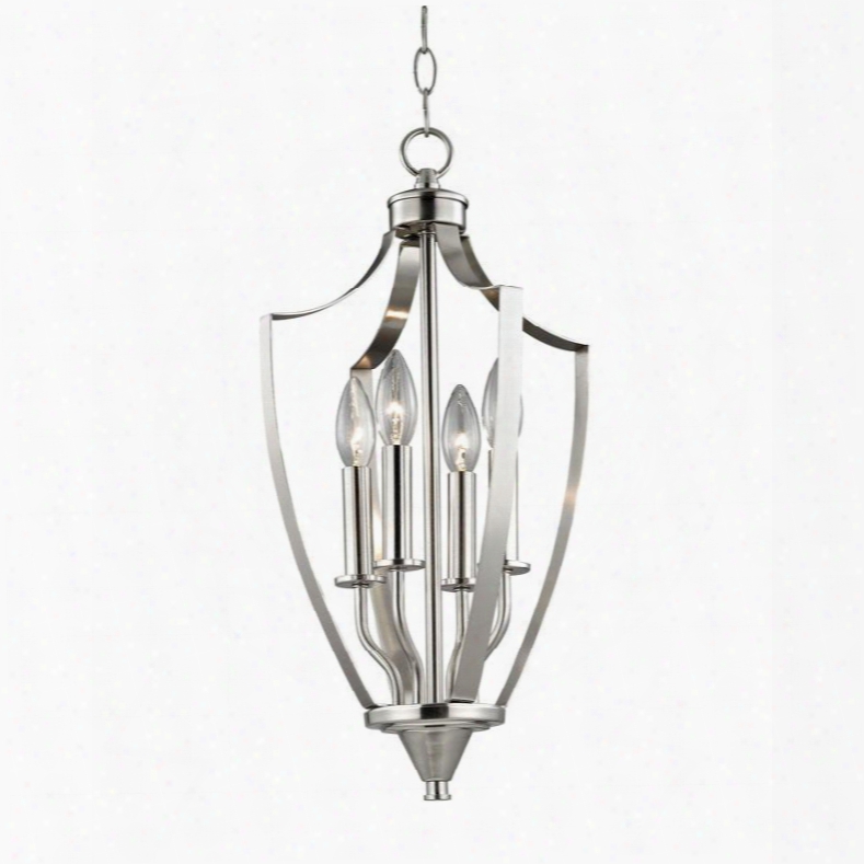 7704fy/20 Foyer Collection 4 Light Pendant In Brushed