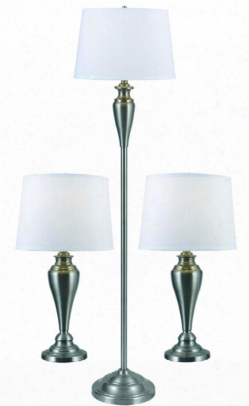 80013bs Edson 3-pack Lamps In Brushed Steel