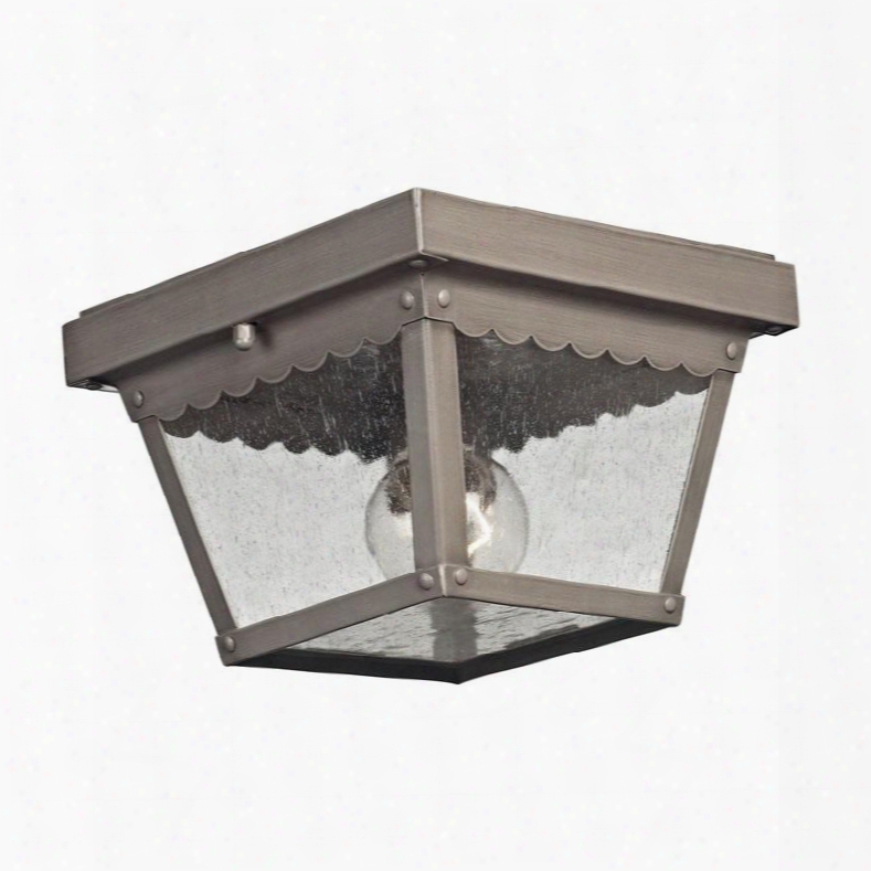 9102ef/80 Springfield 1 Light Exterior Flush Mount In Dark