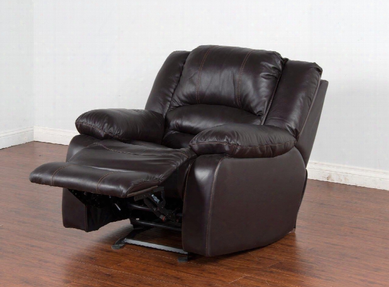 Arizona 5001ch-rm Recliner With Contoured Seating Chaise Recliner-comfort Hand Rub Effect And Backs Channeled Independently In Horizontal Chambers Foam