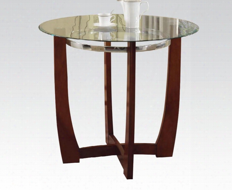 Baldwin Collection 77815 40" Counter Height Table With 8mm Clear Tempered Beveled Glass Top And Wood Veneer Materials In Walnut