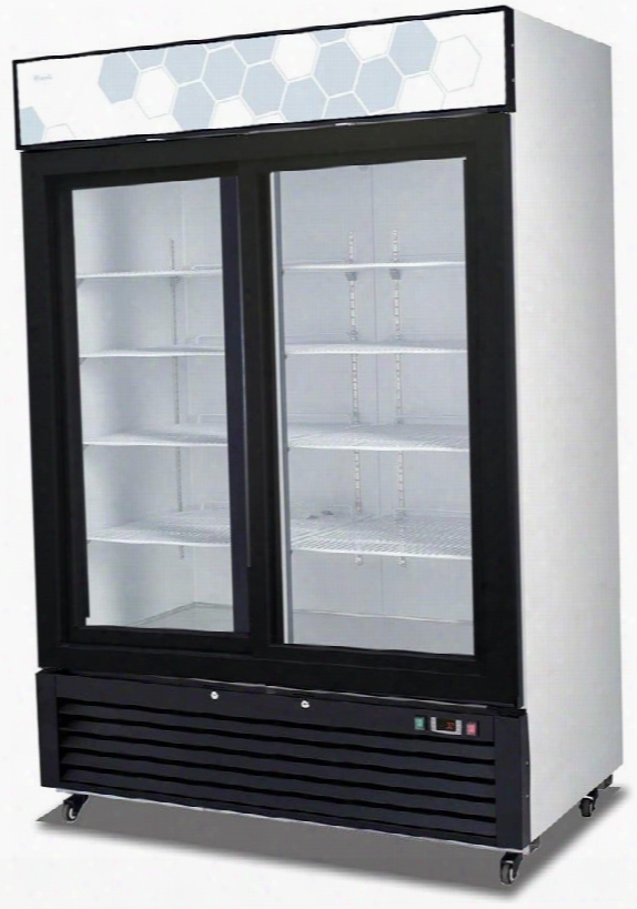 C49rs 55" Competitor Series Glass Door Merchandiser Refrigerator With 49 Cu. Ft. Capacity 8 Adjustable Epoxy Coated Wire Shelves Led Lighting And Digital