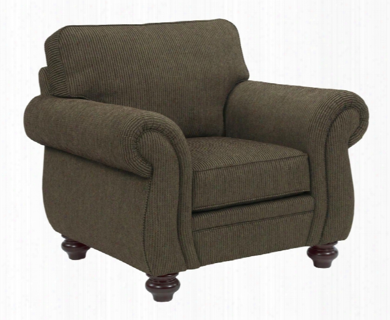 Cassandra 3688-0/8997-28 46&qout; Wide Chair With Rolled Arms Duracoil Seat Cushion And Turned Feet In 8997-28 Green And Affinity