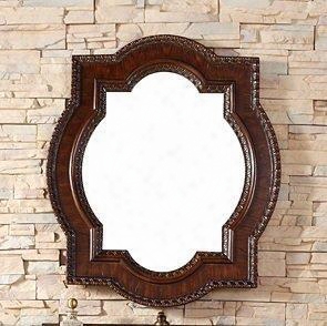 Castilian Collection 160-m35-acg 35" X 41" Mirror With Beveled Glas S Hand Carving And Birch & Oak Frame In Aged