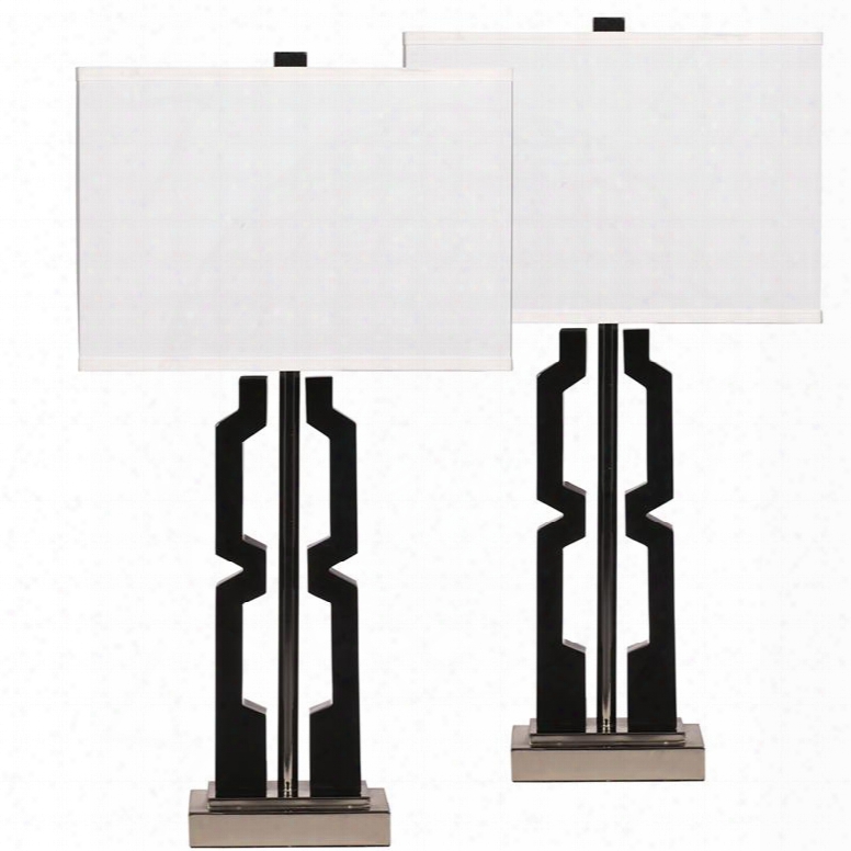 Fsd-lmp-55bksz-gg Exceptional Table Lamp Set Designs By Flash Mitzi Black And Silver Poly Set Of