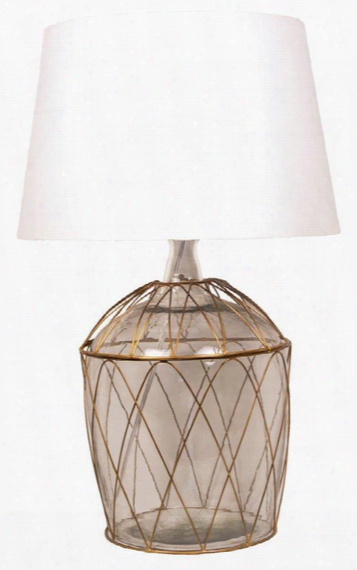 Lpt564 Kawartha Table Lamp In Antique Brass Metal & Clear