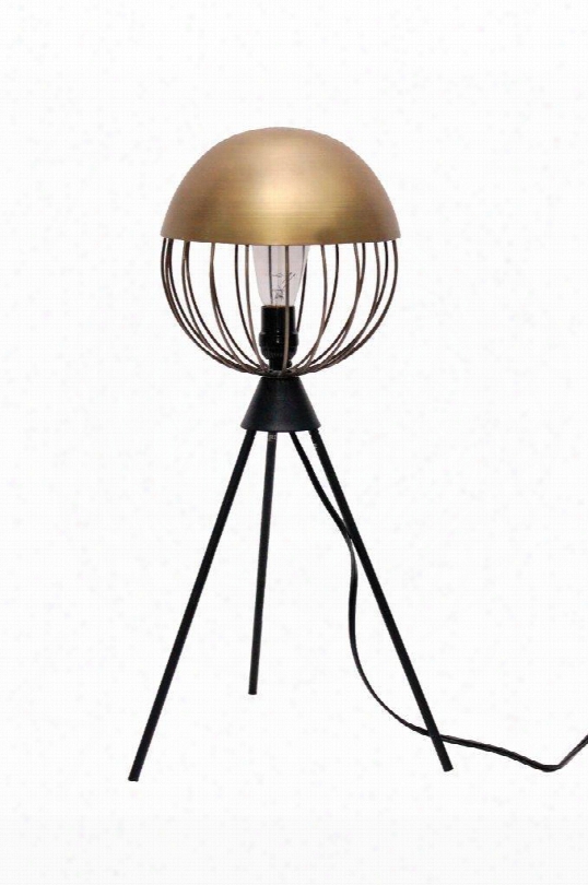 Lpt595 Orion Table Lamp In Gold Sphere & Matte Black