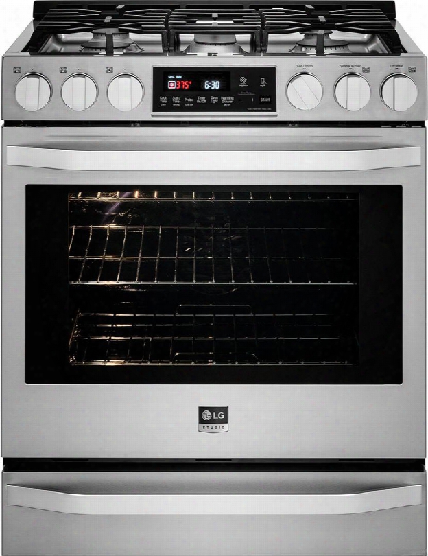 Lssg3016st 30" Gas Slide-in Range With 6.3 Cu. Ft. Oven 0.8 Cu. Ft. Warming Drawer Probake Convection Easyclean Technology 5 Sealed Gas Burners And