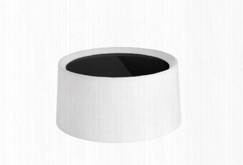 M-2907 White Lacquer Matte Black Table Top Gu-24 Base (dot) Table