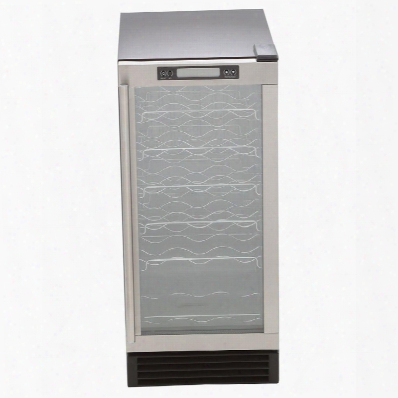 Mcwc28 15" Indoor Wine Cooler With Stainless Steel Exterior Reversible Stainless Steel Door Air-ooled Condenser And Automatic Overflow Prevention In