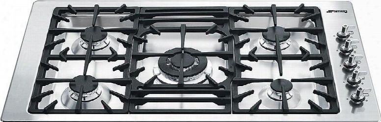 Pgfu36x 36" Classic Gas Cooktop With 5 Sealed Burners Ergonomic Control Knobs Cast Iron Grates And Electronic Ignition In Stainless