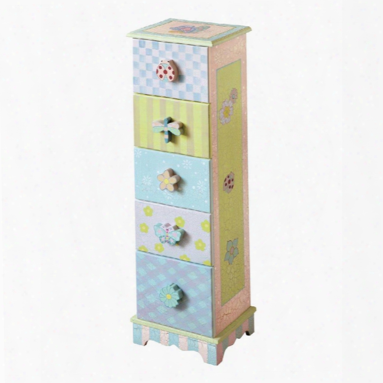 W-4663jr Fantasy Fields - Crackled Rose 5 Drawer