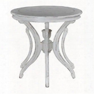 10711 Provence Savoy Lamp Table With Cabriole Legs Round Top And Molding Details In Antique Cream