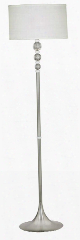 20119bs Luella Floor Lamp In Brushed Steel Perfect Clear & White Acrylic