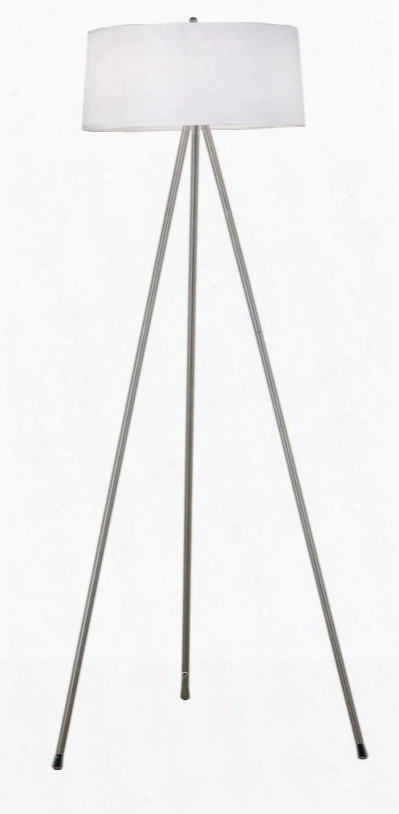 20331bs Stilts Floor Lamp In Brushed Steel Finish With Chrome