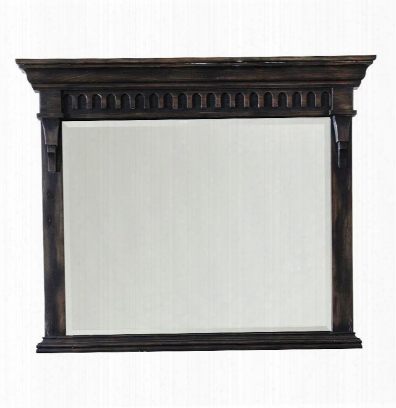 210110 Kentshire Beveled Mirror With Corbels Molding Top And Impressive Crown In Black