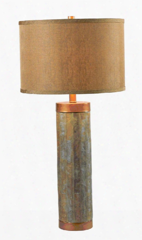 21036sl Mattias Table Lamp In Natural Slate With Copper Finish