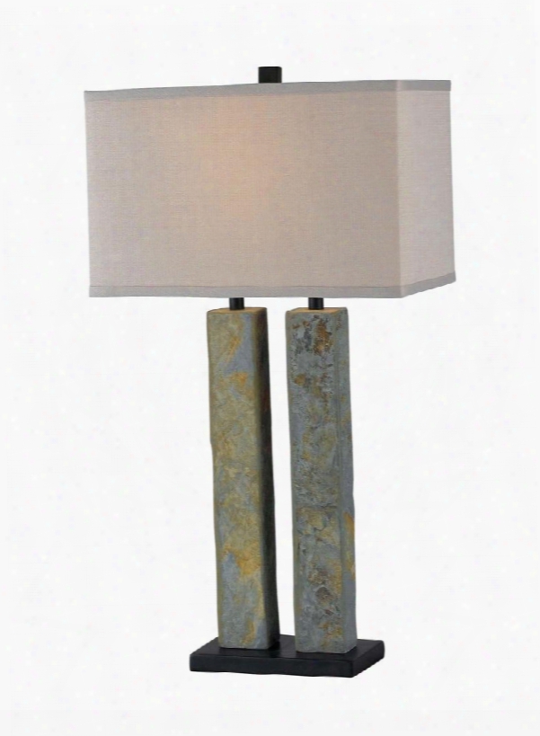 21039sl Barre Table Lamp - Green Slate In Natural Slate