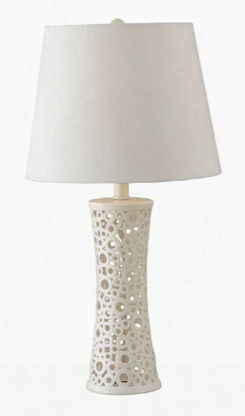21056wh Glover Table Lamp In White Ceramic