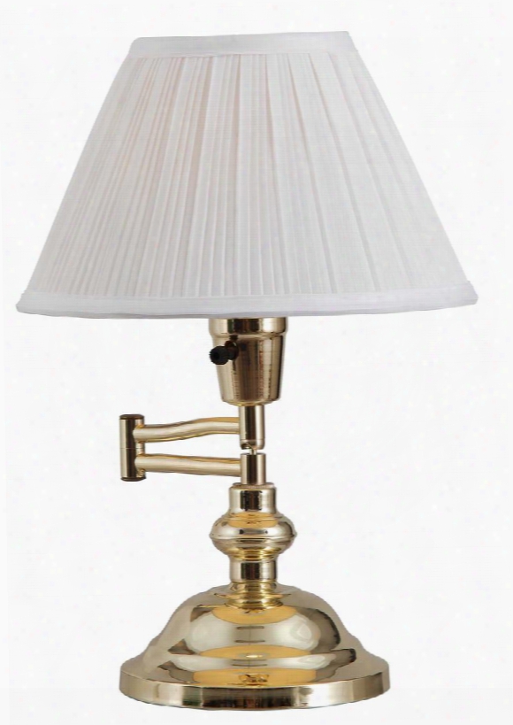 30163 Classic Swing Arm Desk Lamp In Polished Brass
