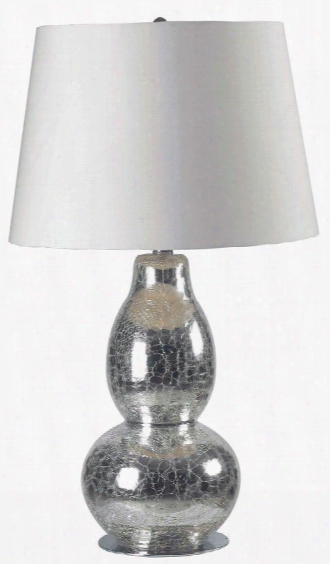 32041chcr Mercurio Table Lamp In Chrome Crackled Glass