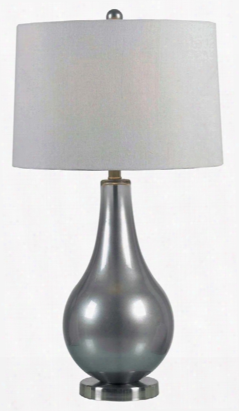 32043mp Teardrop Table Lamp In Metallic Pewter