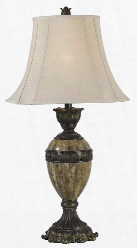 32061bzm Baroness Table Lamp In Bronze With Marble Finish