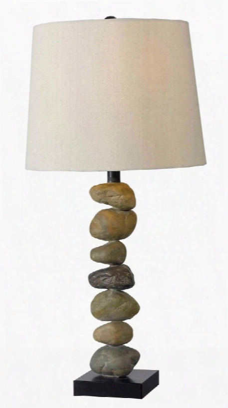 32123stn Rubble Table Lamp In Stone