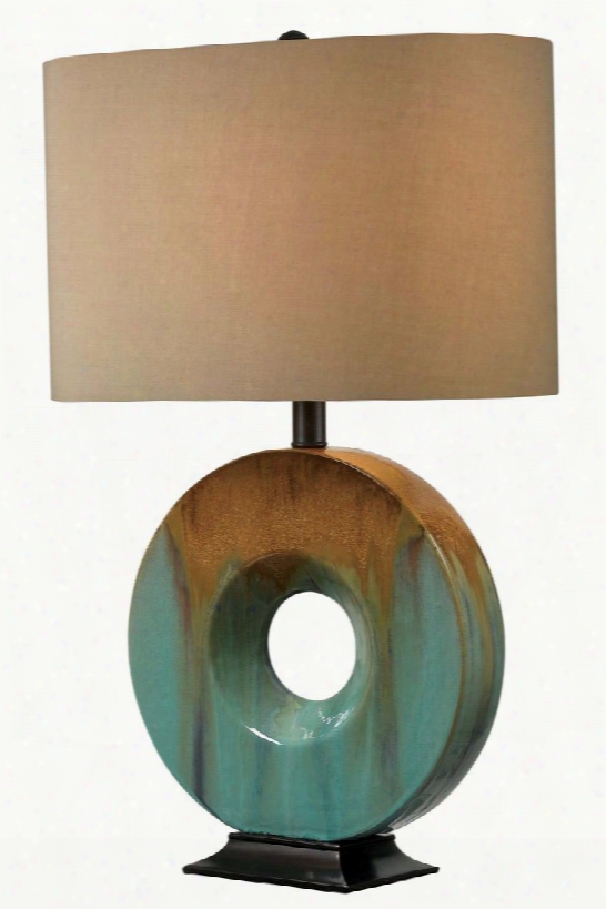 32184cg Sesame Table Lamp In Teal Ceramic Glaze