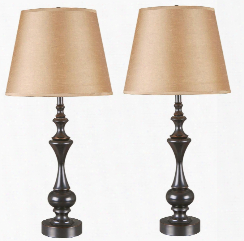 32200orb Stratton Ii 2-pack Table Lamp In Oil Rubbed Bronze