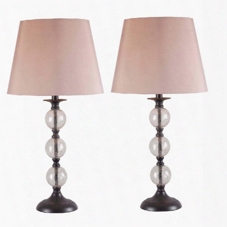 32393cbz Crackle 2 Pack Table Lamp In Copper Bronze