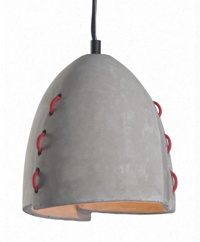 50208 8" Confidence Ceiling Lamp Made Of Made Of Faux Concrete In Concrete