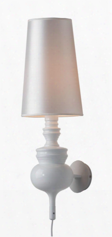 50401 29" Idea Wall Lamp With White Ceramic Body In