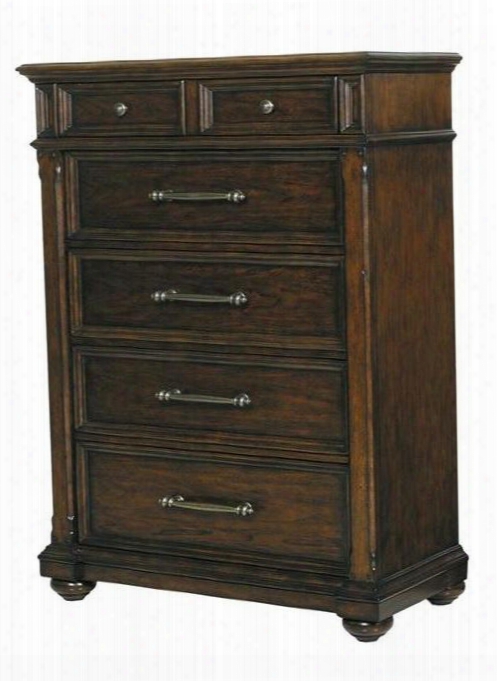 673124 Durango Ridge Chest With 5 Drawers Ball Bearing Side Drawer Guides Dovetailed Drawers And Dust Bottoms In Brown Wood