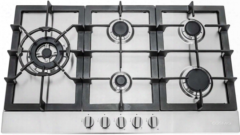 850sltx-e 30& Quot; Gas Cooktop With 5 Sealed Burners Cast Iron Grates Electronic Ignition Flame Failure Safety Device And Easy-to-clean Construction In Stainless