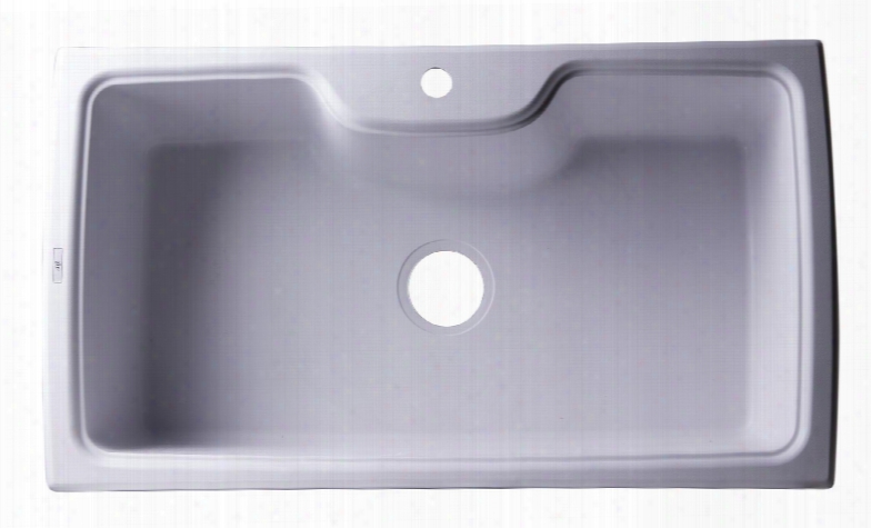 Ab3520di-w 35" Single Bowl Kitchen Sink With Granite Composite Drop-in Installation Harwdare And One Pre-drilled Faucet Hol Ein