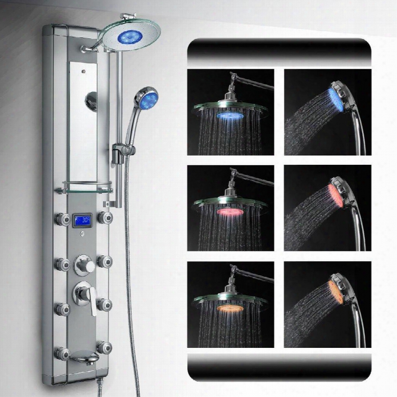 Ak-5333d 51 Aluminum Shower Panel Tower Led Rainfall