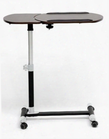 Baxton Studio Aa-10t-3-wenge/black Olsen Wheeled Laptop Tray Table With Tilt Cintrol Powder-coated Steel Frame And Plastic Caster