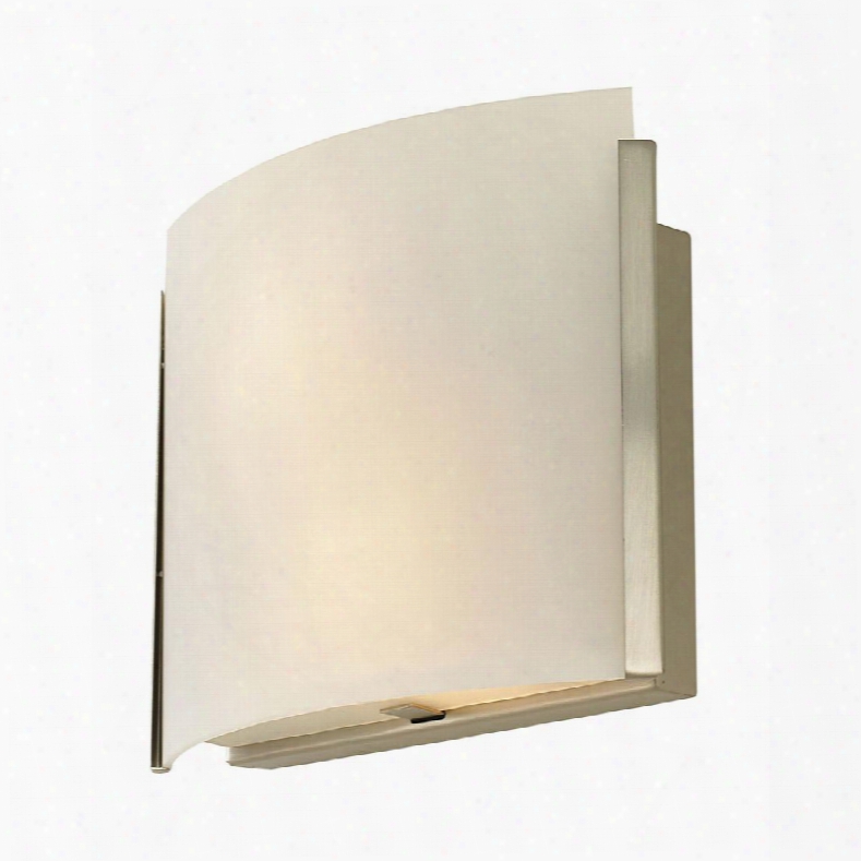 Bv31-10-16m Pannelli Arc White Opal Glass Sconce With Arc Top Satin Nickel