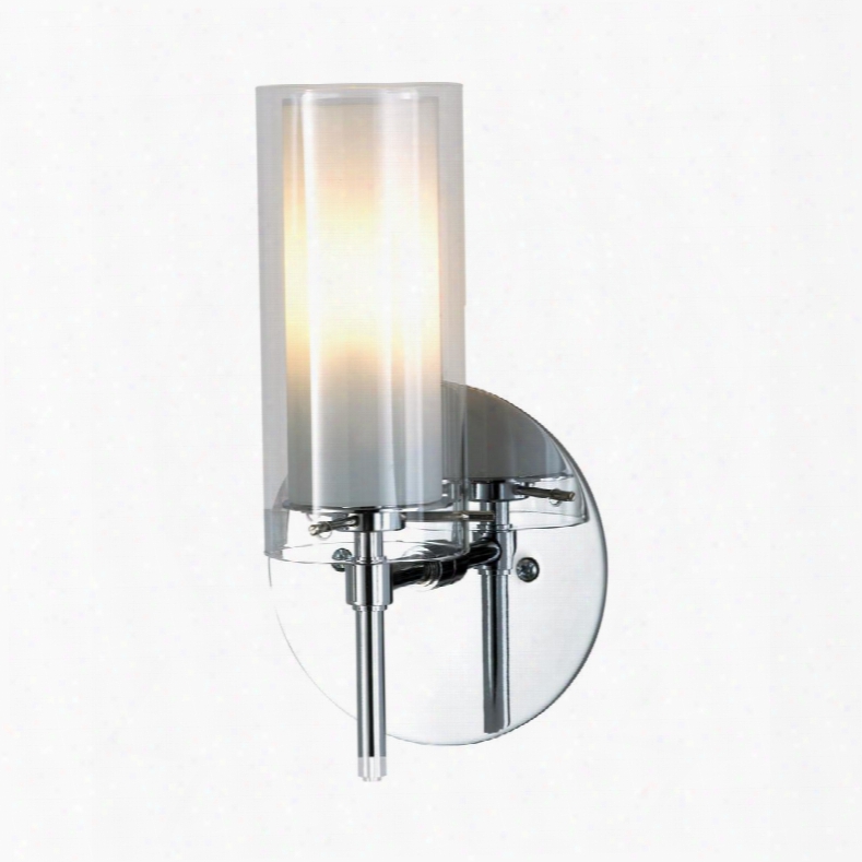 Bv671-90-15 Tubolaire Sconce Clear Outer W/ White Inner Glass / Chrome