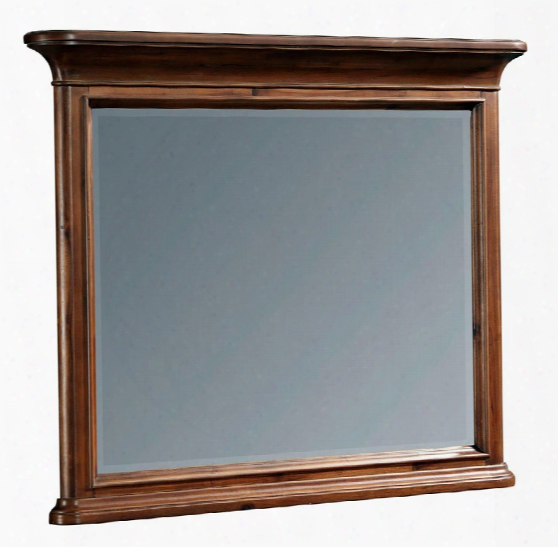 Cascade 4940-236 46" Wide Dresser Mirror With Flared Top Beveled Edge And Molding Details In