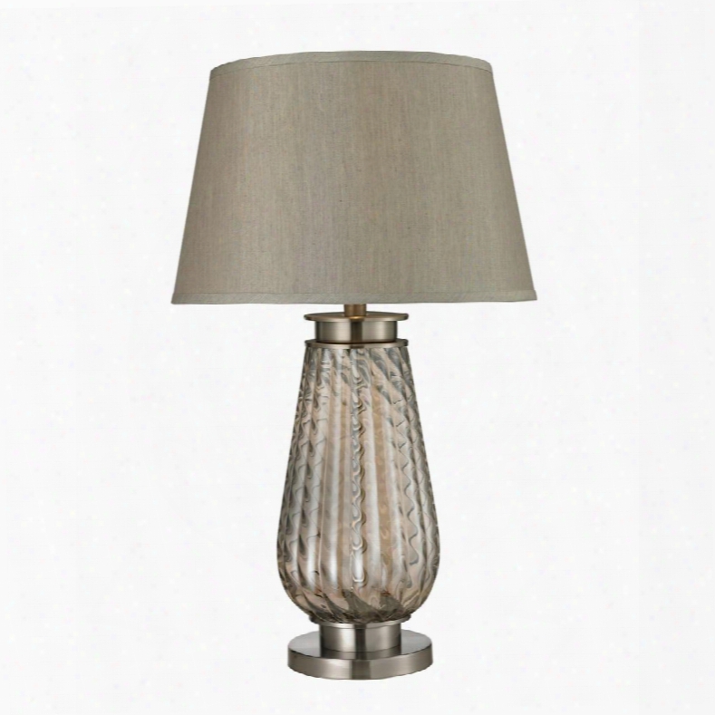 D2438 Fallhurst Barley Twist Smoked Glass Table Lamp In Brushed