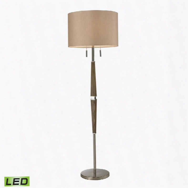 D2441-led Jorgensen Wood Led Floor Lamp In Polished