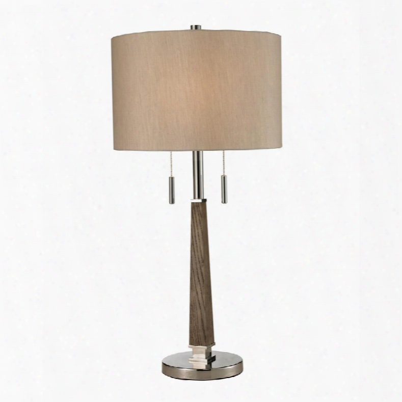 D2442 Jorgensen Wood Table Lamp In Polished