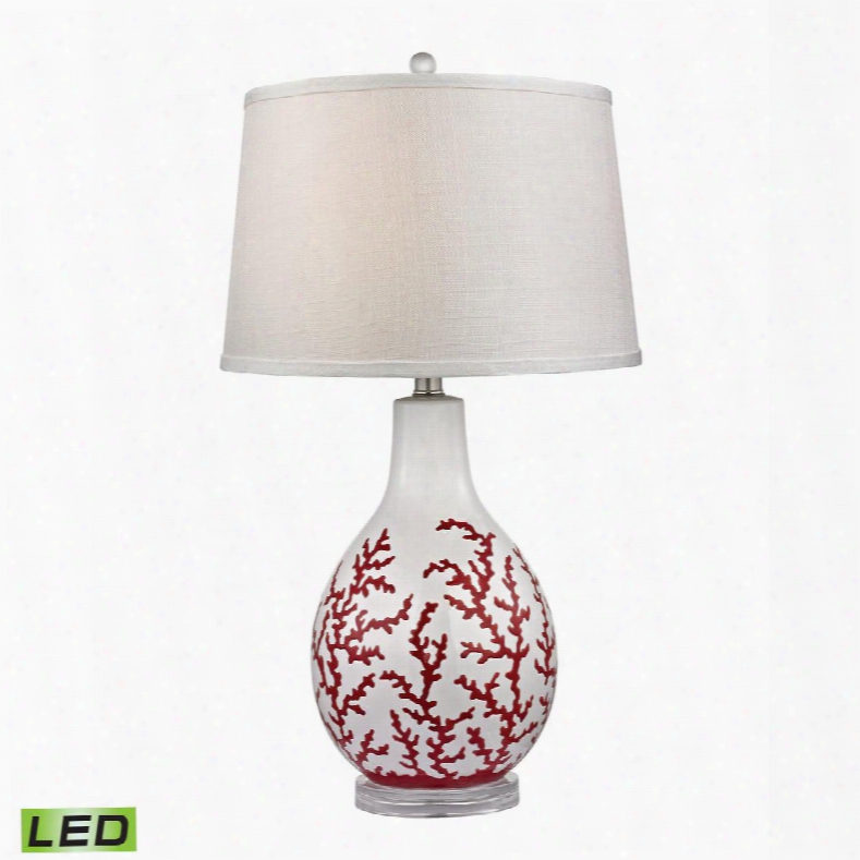 D2479-led Sixpenny Red Coral Led Table Lamp In