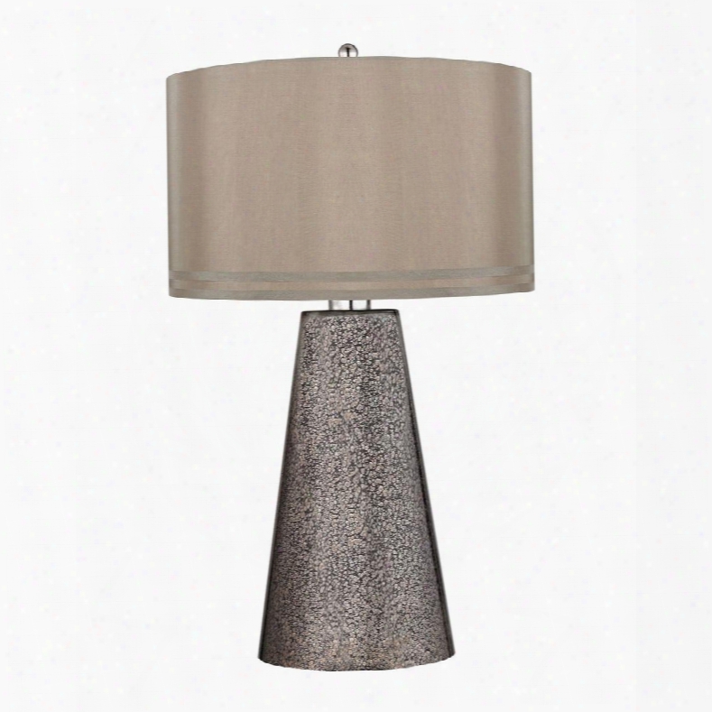 D2496 Stafford Table Lamp In Heavy Metal Mercury Mosaic