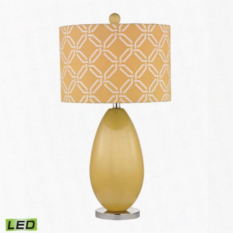 D2498-led Sevenoakes Led Table Lamp In Sunshine Yellow And Po1ished