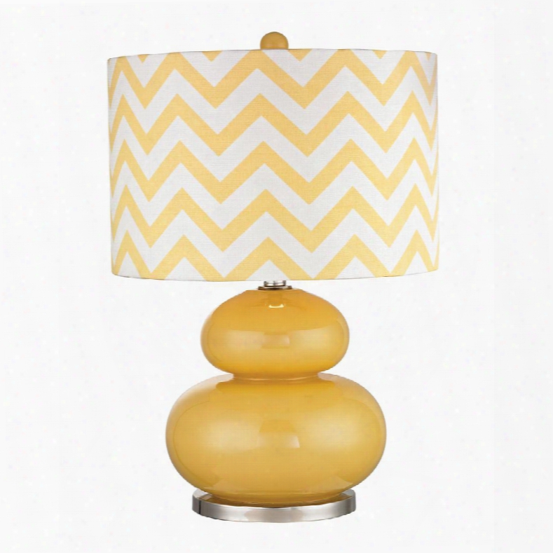 D2501 Tavistock Table Lamp In Sunshine Yellow And Polished